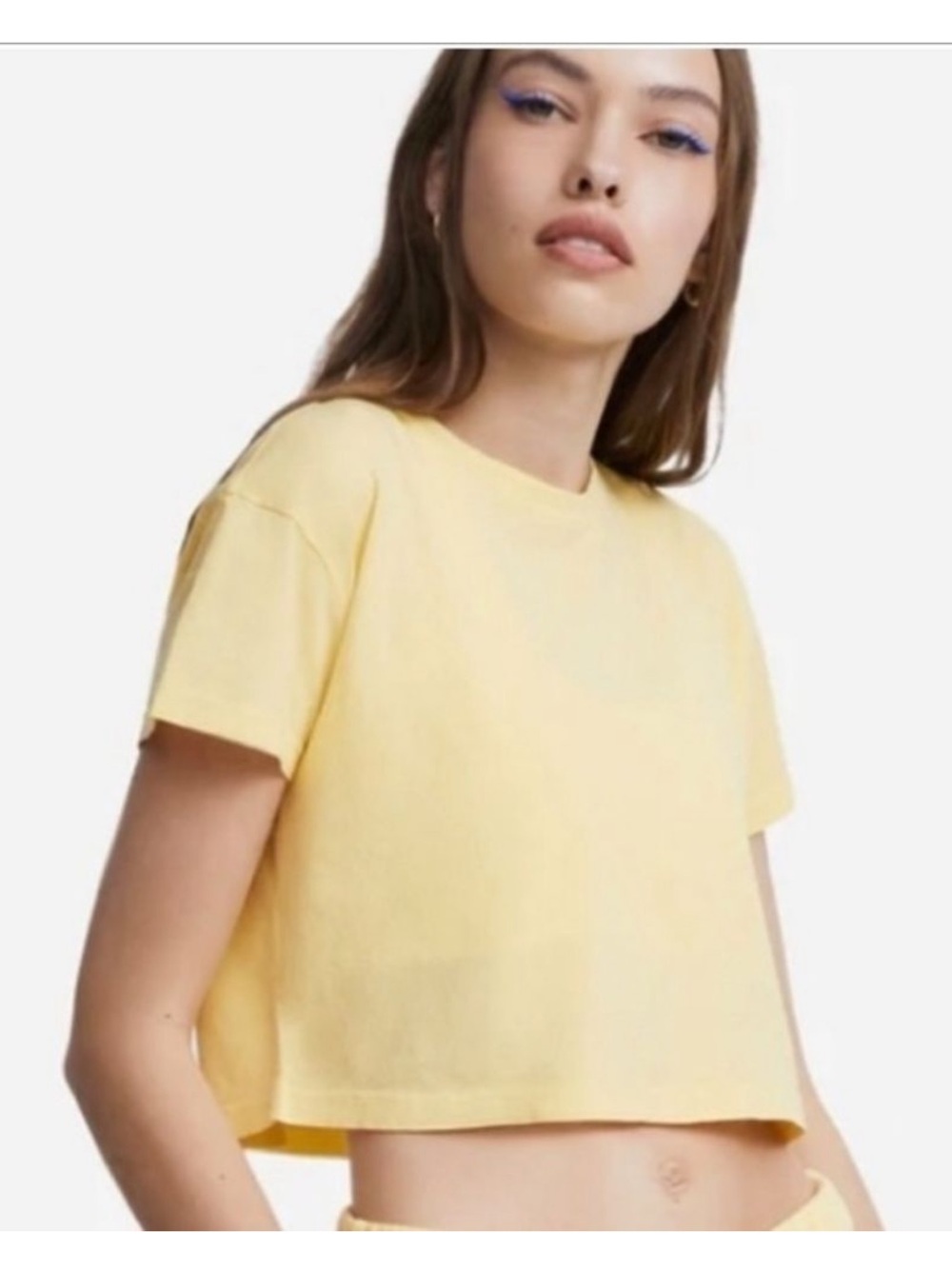 MATE the Label Pale Yellow Cropped Tee